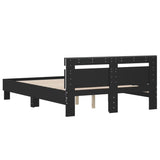 Cadre de lit avec LED sans matelas noir 135x190 cm