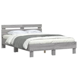 Cadre de lit avec LED sans matelas sonoma gris 135x190 cm