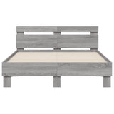 Cadre de lit avec LED sans matelas sonoma gris 135x190 cm