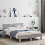 Cadre de lit avec LED sans matelas sonoma gris 135x190 cm