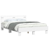 Cadre de lit avec LED sans matelas blanc 120x190 cm