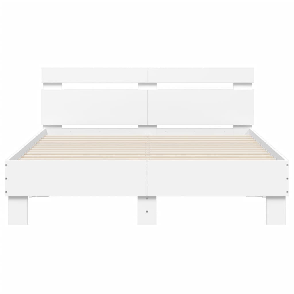 Cadre de lit avec LED sans matelas blanc 120x190 cm