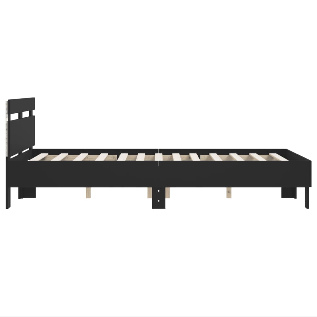 Cadre de lit avec LED sans matelas noir 120x190 cm