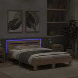 Cadre de lit avec LED sans matelas chêne sonoma 120x190 cm