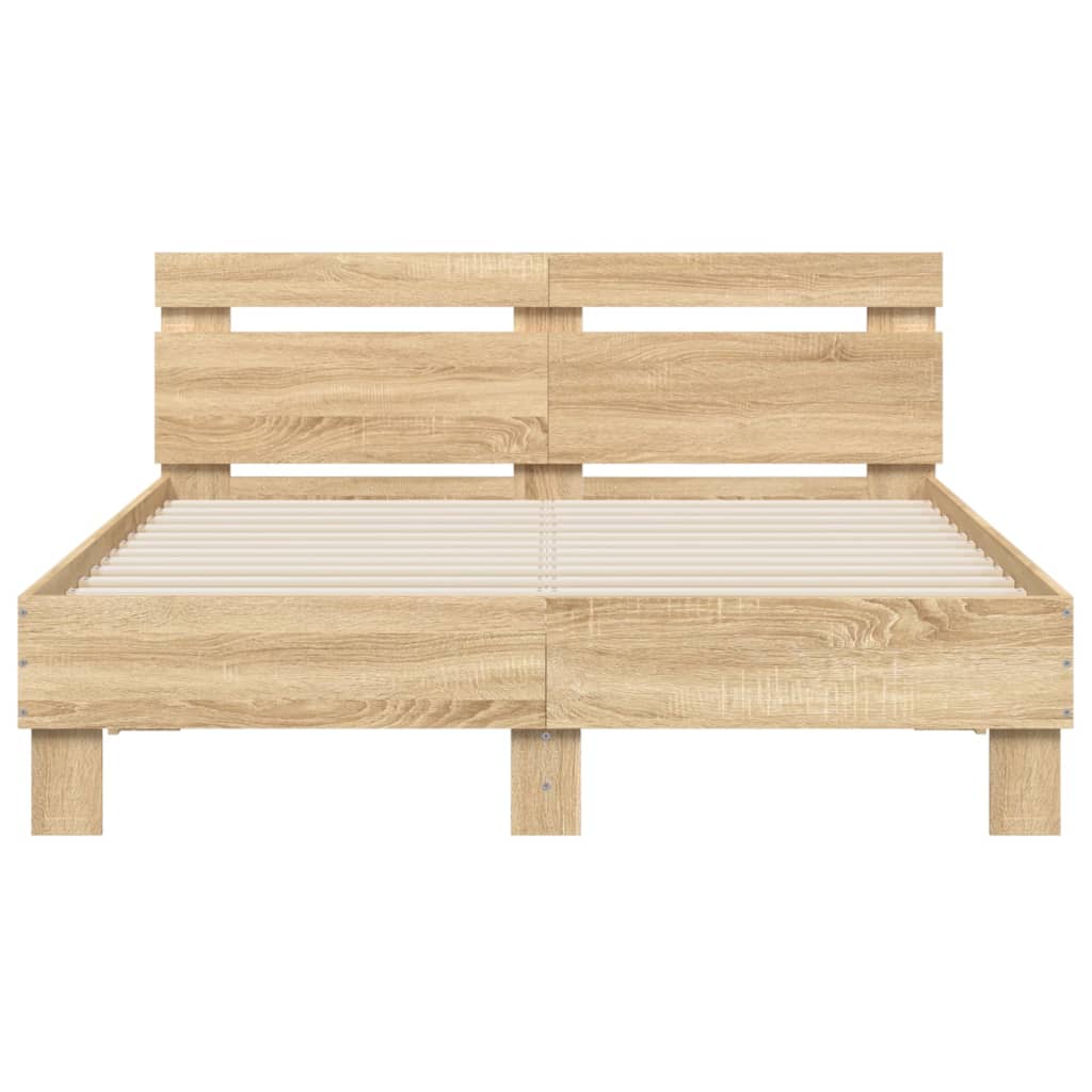 Cadre de lit avec LED sans matelas chêne sonoma 120x190 cm