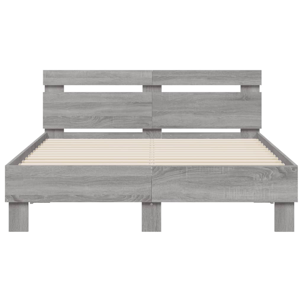 Cadre de lit avec LED sans matelas sonoma gris 120x190 cm