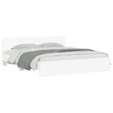 Cadre de lit avec LED sans matelas blanc 200x200 cm