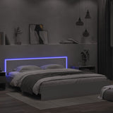 Cadre de lit avec LED sans matelas blanc 200x200 cm