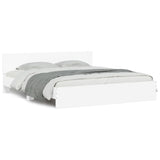 Cadre de lit avec LED sans matelas blanc 200x200 cm