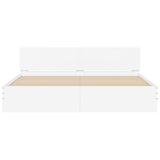 Cadre de lit avec LED sans matelas blanc 200x200 cm