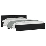 Bed frame with LED without mattress black 200x200 cm