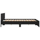 Bed frame with LED without mattress black 200x200 cm