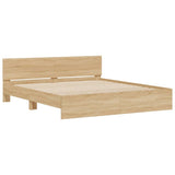 Cadre de lit avec LED sans matelas chêne sonoma 200x200 cm