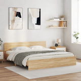 Cadre de lit avec LED sans matelas chêne sonoma 200x200 cm