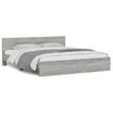 Cadre de lit avec LED sans matelas sonoma gris 200x200 cm