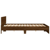 Cadre de lit avec LED sans matelas chêne marron 200x200 cm