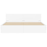 Cadre de lit avec LED sans matelas blanc 180x200 cm