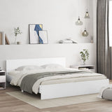 Bed frame with LED without mattress white 180x200 cm