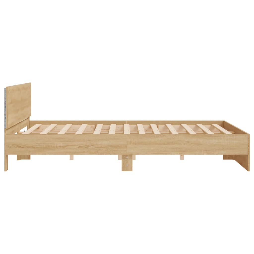 Cadre de lit avec LED sans matelas chêne sonoma 180x200 cm