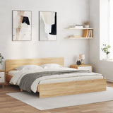 Cadre de lit avec LED sans matelas chêne sonoma 180x200 cm