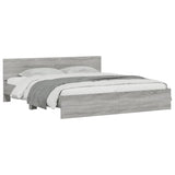 Cadre de lit avec LED sans matelas sonoma gris 180x200 cm