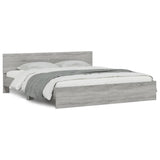 Cadre de lit avec LED sans matelas sonoma gris 180x200 cm