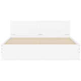 Cadre de lit avec LED sans matelas blanc 160x200 cm