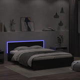 Bed frame with LED without mattress black 160x200 cm