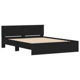 Bed frame with LED without mattress black 160x200 cm