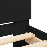 Bed frame with LED without mattress black 160x200 cm