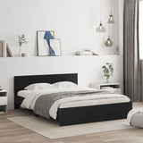 Bed frame with LED without mattress black 160x200 cm