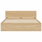 Bed frame with LED without mattress sonoma oak 160x200 cm