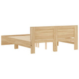 Bed frame with LED without mattress sonoma oak 160x200 cm