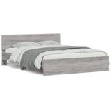 Cadre de lit avec LED sans matelas sonoma gris 160x200 cm