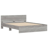 Cadre de lit avec LED sans matelas sonoma gris 160x200 cm