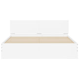 Bed frame with LED without mattress white 150x200 cm