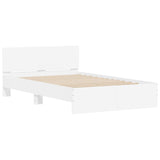 Cadre de lit avec LED sans matelas blanc 135x190 cm