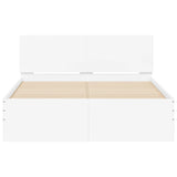 Cadre de lit avec LED sans matelas blanc 135x190 cm