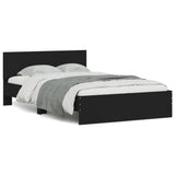 Cadre de lit avec LED sans matelas noir 135x190 cm