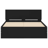 Cadre de lit avec LED sans matelas noir 135x190 cm