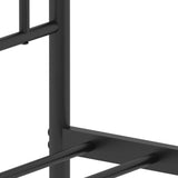 Metal bed frame without mattress and black headboard 180x200 cm