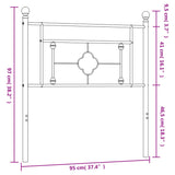 Tête de lit métal blanc 90 cm