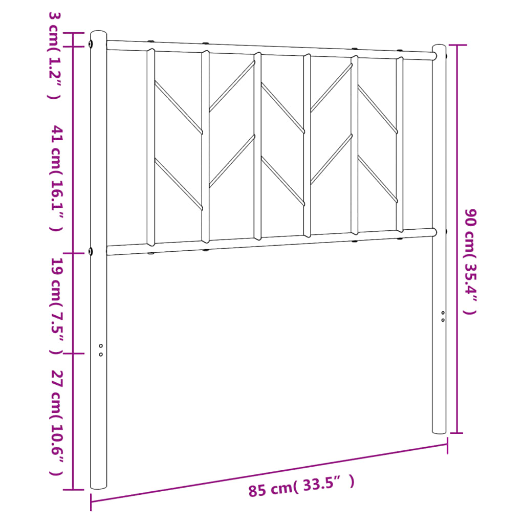 Tête de lit métal noir 80 cm