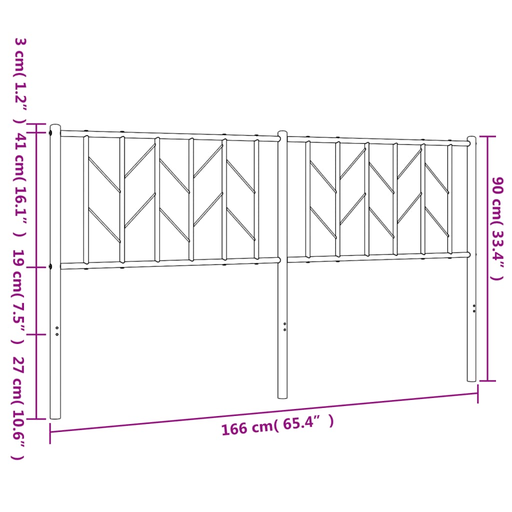 Tête de lit métal noir 160 cm