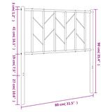 Tête de lit métal blanc 75 cm