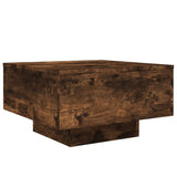 Table basse chêne fumé 55x55x31 cm bois d'ingénierie