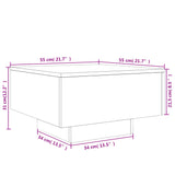 Couchtisch aus brauner Eiche, 55 x 55 x 31 cm, Holzwerkstoff