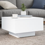 Table basse avec lumières LED blanc 55x55x31 cm