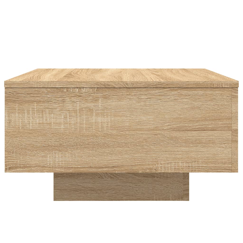 Table basse avec lumières LED chêne sonoma 55x55x31 cm