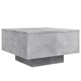 Table basse avec lumières LED gris béton 55x55x31 cm